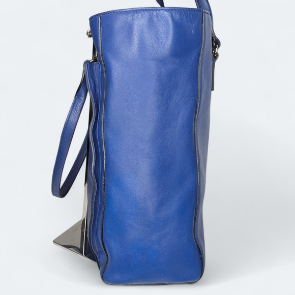 Kate Spade New York Tote Hampton Road Davis Blue Smooth Leather Turn Lock Large - Picture 4 of 16